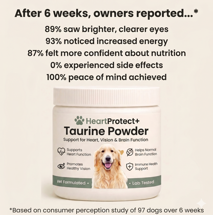 Stop The Decline In Your Dog with HeartProtect+ Taurine Powder
